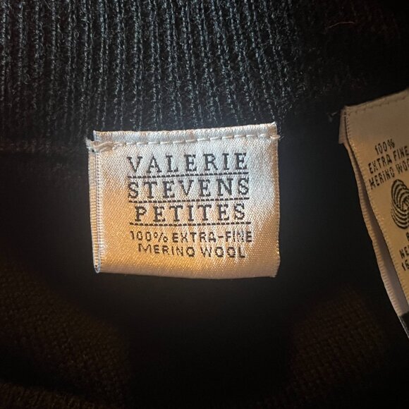 Black 100% Merino Wool Mini Skirt with Elastic Waist Valerie Stevens Petites - Picture 5 of 8